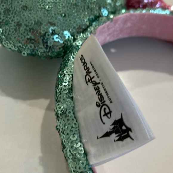 Disney Parks Pink & Mint Sequin Sugar Rush Minnie Ear Headband - Picture 3 of 7